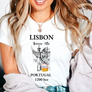 Portugal Shirt Lisbon Anniversary Trip Travel Destination Gift for Her Unisex Plus Size Comfy Cotton Souvenir