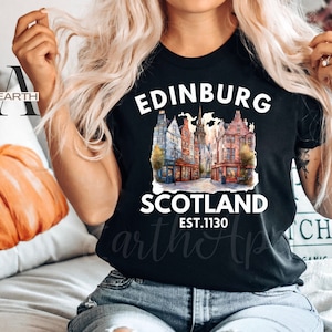 Edinburg Shirt Scotland Trip Tee Soft Cotton Jersey Oversized T-shirt