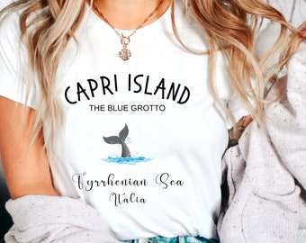 Capri Italy T-Shirt: Blue Grotto Italia, Amalfi Coast Vibes 318-798