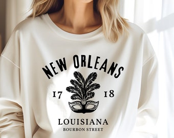 New Orleans Sweatshirt Louisiana Saturday Night Bourbon Street Souvenir Nola Pullover The Big Easy Crewneck
