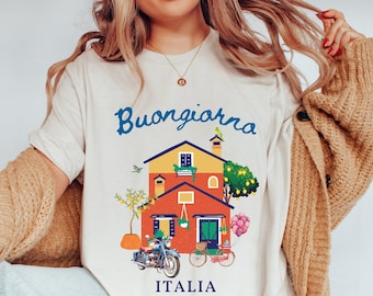 Italy Shirt Ciao Buongiorno Tee Italian Family Travel Plus Size Unisex Tshirt Baggy Womens Clothes Amalfi Coast Shirt