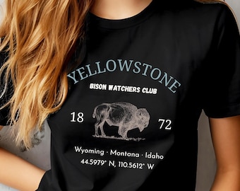 Yellowstone Bison Graphic Tee: Vintage National Park Shirt