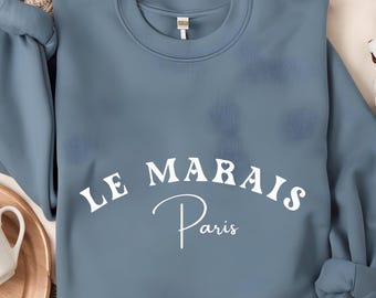 Le Marais Paris Sweatshirt: French Style Crewneck Pullover