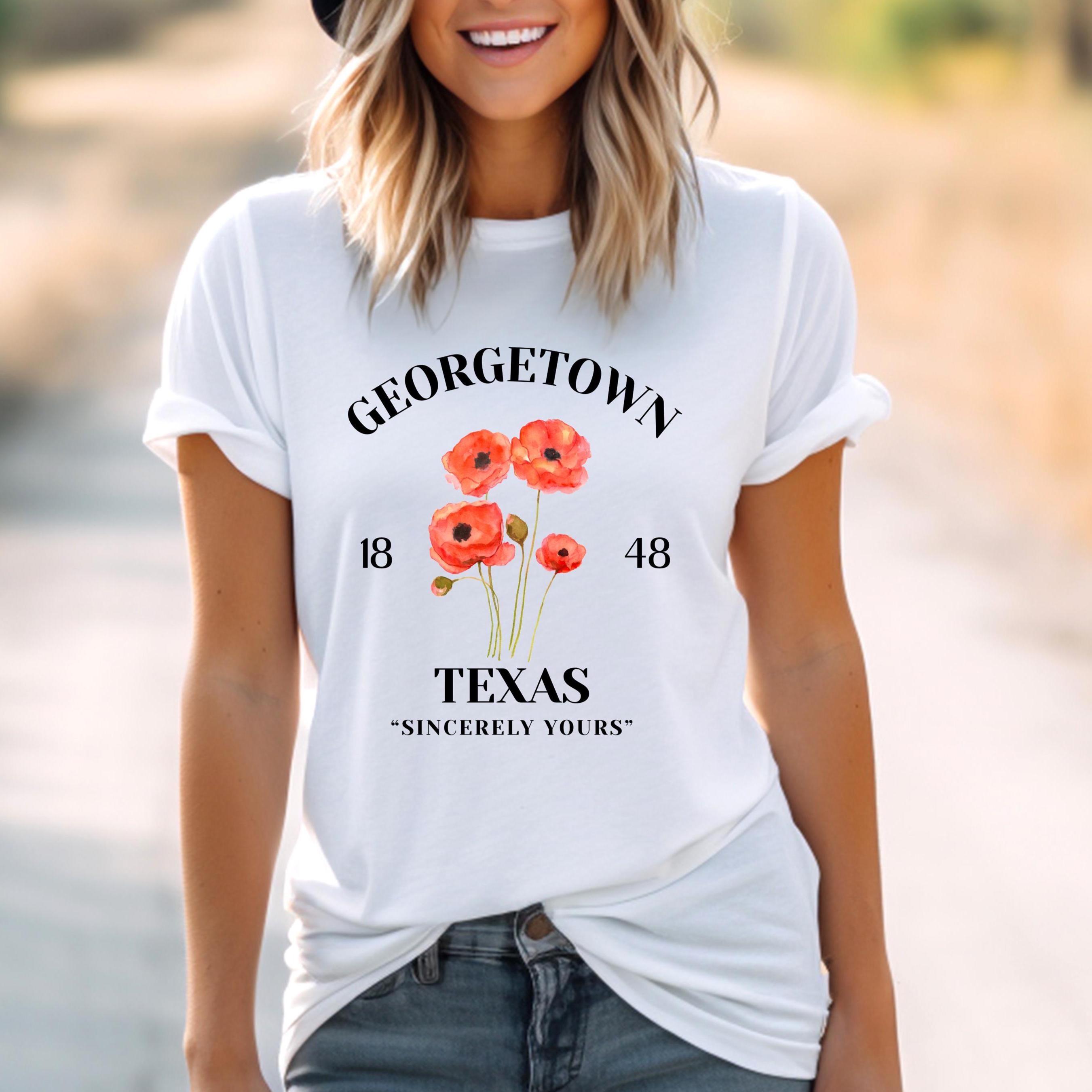 Georgetown Texas Shirt Red Poppy Festival Tee - Etsy