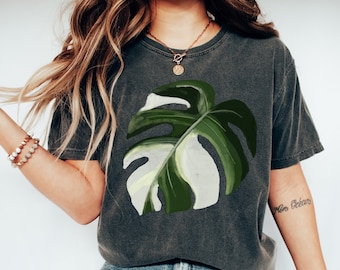 Monstera Leaf Shirt — Plant Lover Comfort Colors® Tee for Women