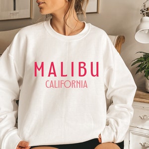 Malibu California Sweatshirt: Unisex Cotton Crewneck
