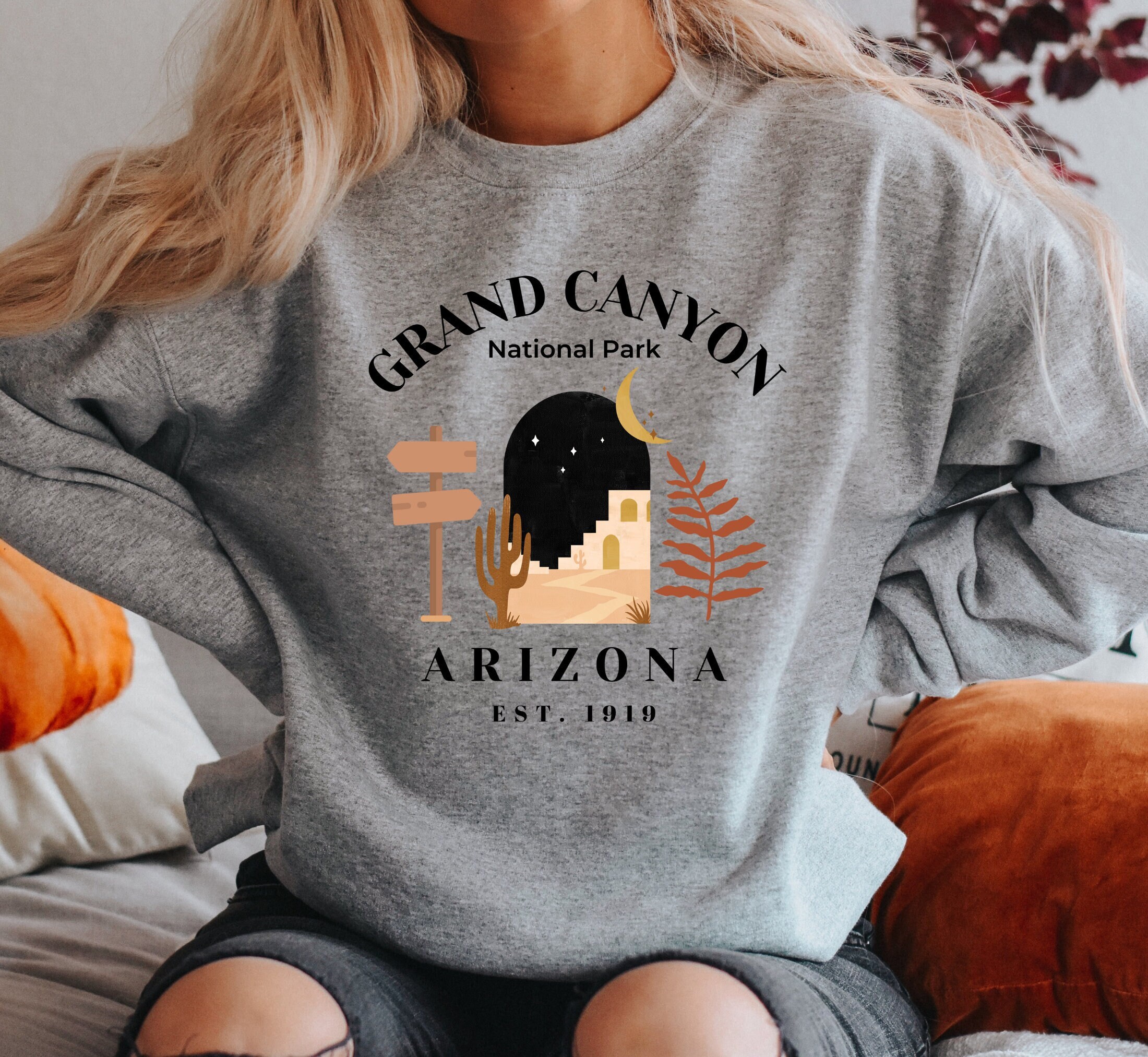Sudadera Grand Canyon Arizona Sweater USA National Park cuello redondo regalo de viajero unisex manga larga comodo algodon Etsy Mexico