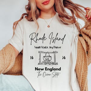 ロードアイランドシャツ、ニューイングランドのヴィンテージシャツ、沿岸グルメTシャツ、小さな州で大きな味、地元産シーフードギフト
