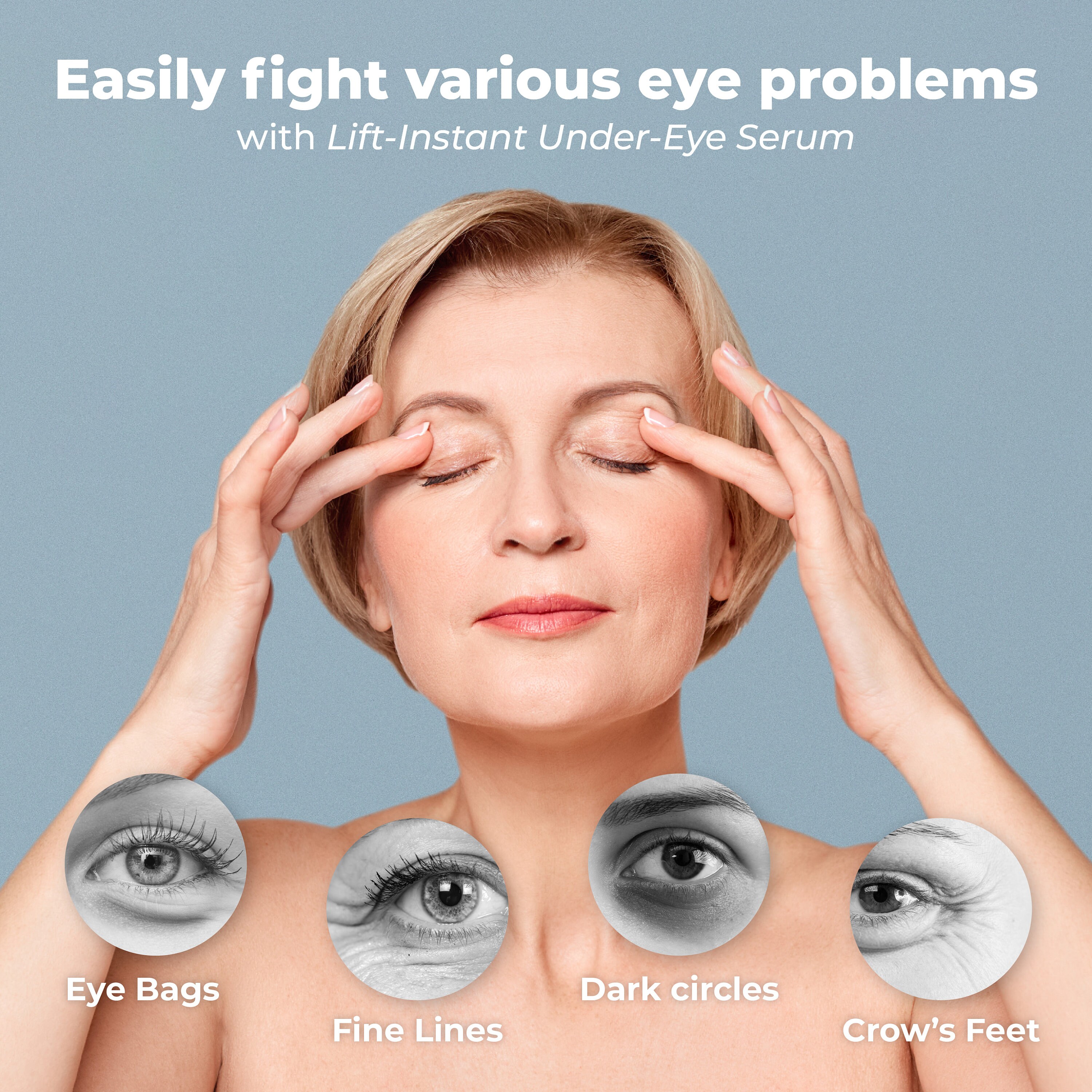 PURA Lift Instant Under Eye Serum, Dark Circle Reducer, Anti Aging