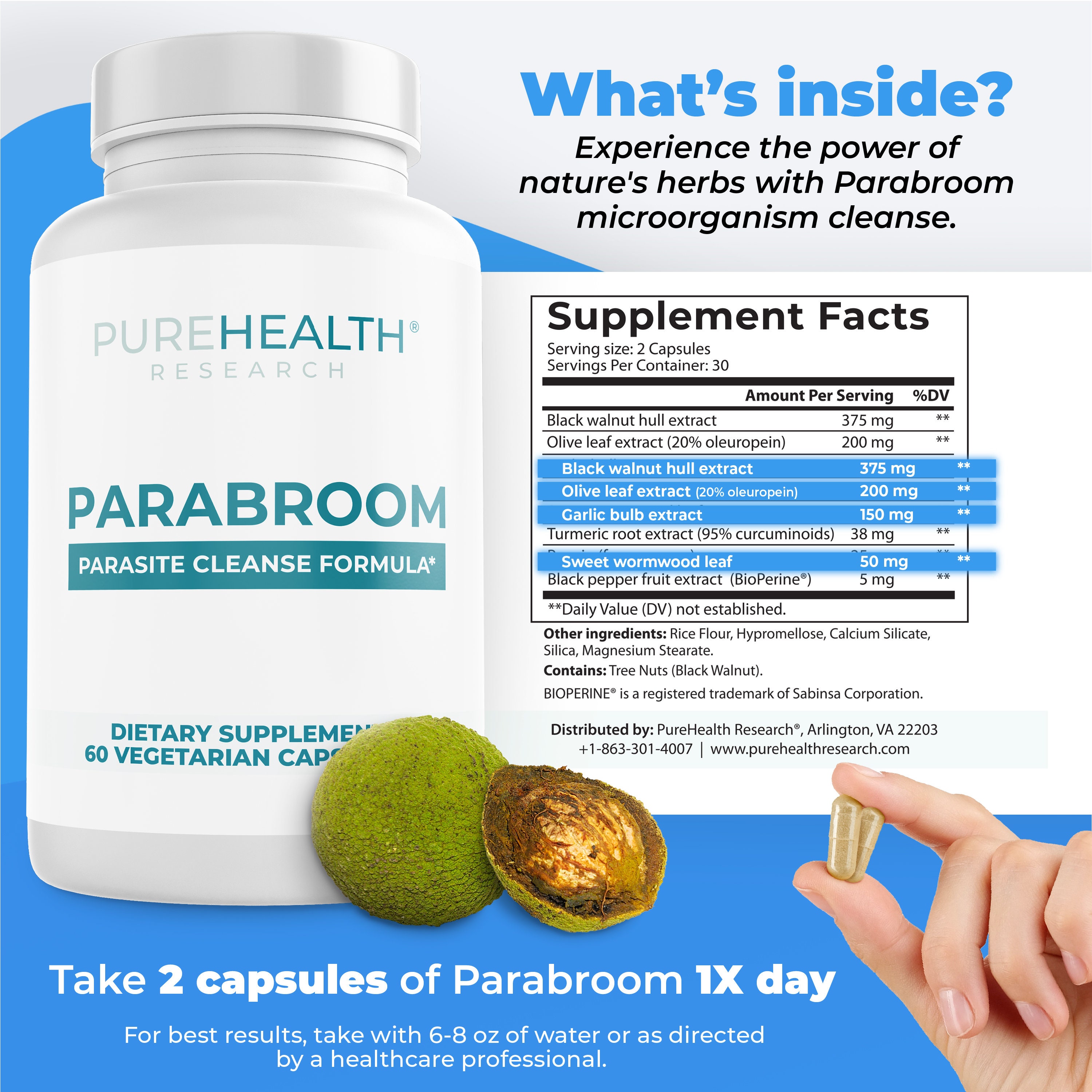 Parabroom Colon Cleanser and Dewormer for Humans, Harmful Organism