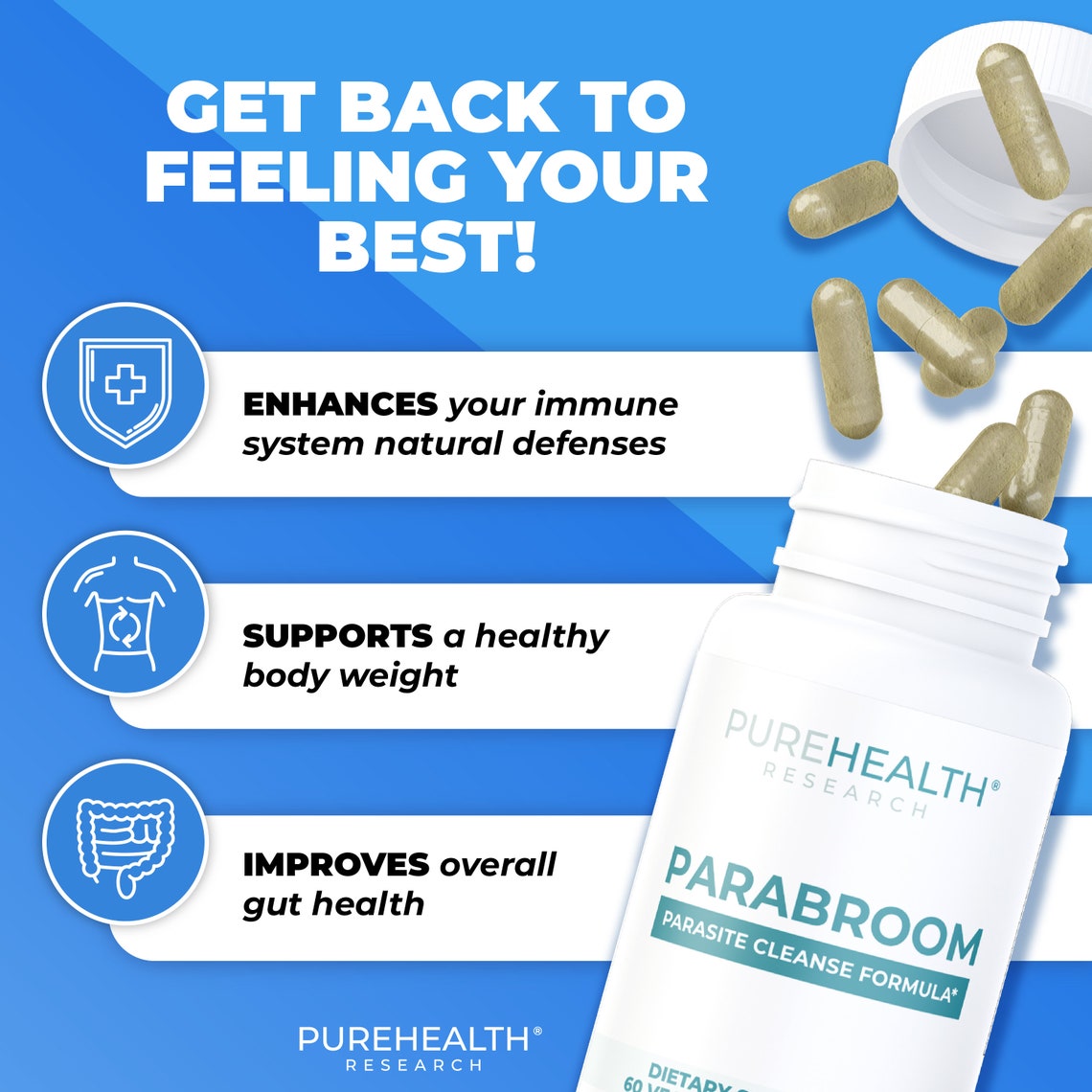Parabroom Colon Cleanser and Dewormer for Humans, Harmful Organism