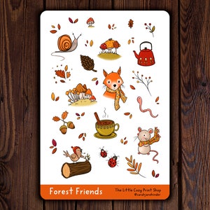 Forest Stamp Stickers Journal Supplies Craft Stickers Planner Supplies  Scrapbooking Animal Stickers Scrapbook Ephemera 