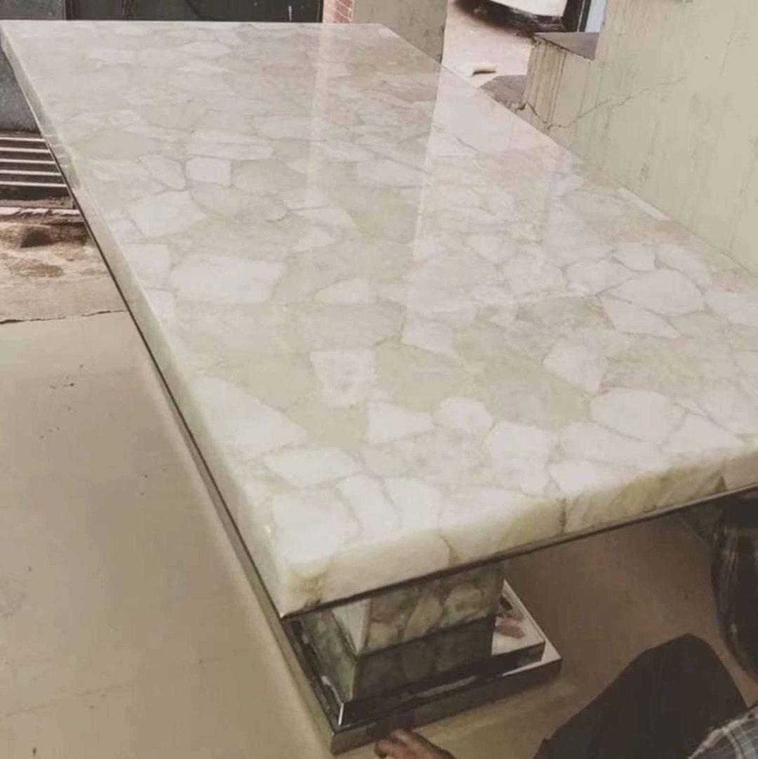 White Quartz Top Dining Table Natural Quartz Top Conference Etsy