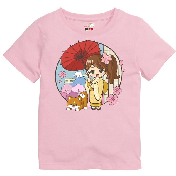 T shirt kawaii fille kimono japon enfant ou adulte