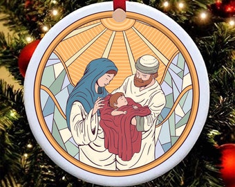 Nativity Christmas Ornament, Holy Family Gifts, Nativity Scenes Ornament, Baby Jesus Ornament, Catholic Christmas Decor, Mary Joseph Jesus