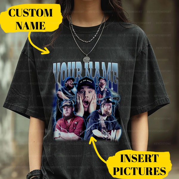 Custom Hip Hop 90s Retro Shirt, Personalized Rapper Homage Shirt, Graphic Bootleg Shirt, Insert Your Design, Your Photo Graphic Tshirt Here