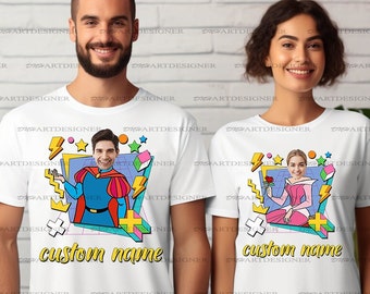Custom Prince Princess Face Couple Shirts, Custom Valentine Photo Couple Shirts, Custom Funny Couple Shirts, Matching Royal Couple TShirt