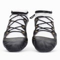 Scottish Highland Dance Pumps "Highland Gold" - No Seam, 3 Fingers, Arched Last, Gold Stitching