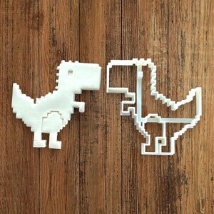 Dinosaur pixel art cookie cutter for making shortbread cookies, pastry, sugar paste, cake decoration, homemade ELACE