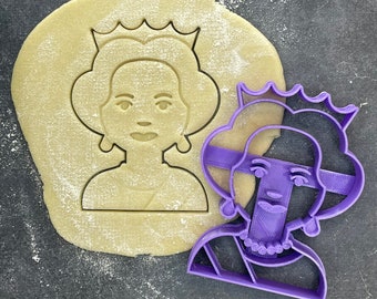 QUEEN ELISABETH cookie cutter 2 Shape for making shortbread biscuits sugar paste Cake decoration Homemade ELACE