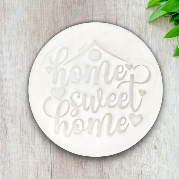 Home Sweet Home-stempel voor fondant, glazuur, suikerpasta, cupcake. Taartdecoratie Huisgemaakte ELACE