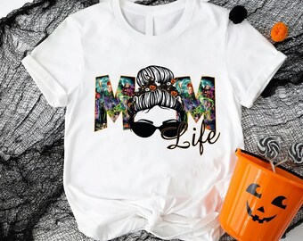 Mom Life Halloween T-shirt, Spooky Mama Graphic Top, Halloween Gift for Mothers