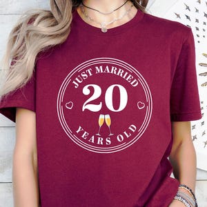 Just Married Shirt, 20th Anniversary Tee, Wedding Anniversary T-Shirt, 20th Anniversary Gift, Married For 20 Years, Husband Wife Shirt