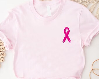 Breast Cancer Shirt, Cancer Ribbon Tshirt, Pink Ribbon Shirt, Breast Cancer Awareness Shirt, Cancer Fighter Shirt,Breast Cancer Survivor Tee