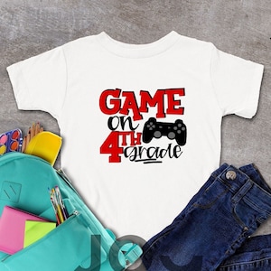Boys 4th Grade Shirts, Game on 4th Grade Shirt Gift for Son, Back to School Little Boy Shirt, Teacher Gift for Men, First Day of the School