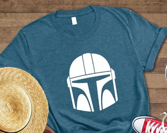 Mandalorian Helmet T-shirt, Matching Star War Shirts, Daddy and Me Shirt, Father's Day Gift,  This is The Way Shirt, Matching Vacation Shirt