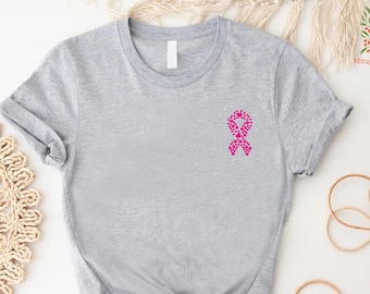 Pocket Breast Cancer Tshirt, Breast Cancer Gift, Pink Ribbon Cancer Awareness Shirt, Breast Cancer Survivor Gift, Motivational Cancer Shirt