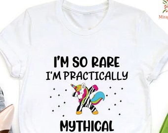 Rare Disease Warrior Shirt, Rare Chronic Illness Shirt, Rainbow Zebra Shirt, I'm So Rare I'm Practically Mythical, Rare Disease Warrior Gift