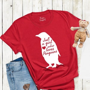 Girl's Penguin Shirt, Penguin Lover Shirt, Penguin Gift for Her, Animal Lover Gift, World Penguin Day Gift for Women, Penguin Fan Shirt