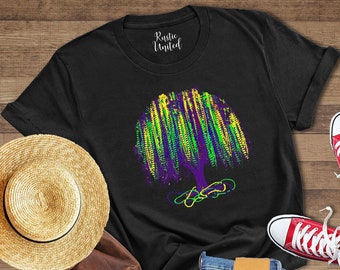 Mardi Gras Tree shirt, Watercolor Mardi Gras Bead Tree, Mardi Gras Carnival Shirt, Mardi Gras Fat Tuesday Gift, NOLA Beads Parade Shirt