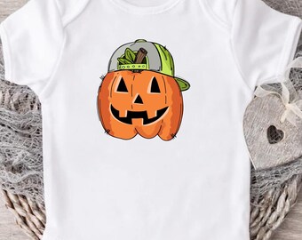 Boys Pumpkin Shirt, Jack O Lantern Tee, Halloween Baby Outfit, Kids Pumpkin Graphic Top