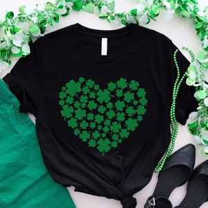 Lucky Heart T-shirt, Women&#39;s St Patty&#39;s Shirt, Irish T-shirt, St Patrick&#39;s Day Shirt, Shamrock Shirt for Kids, Ladies Lucky, St Patricks Day