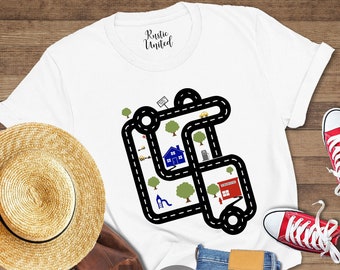 Car Road Shirt For Dad, Fathers Day Gift, Dad Train T-shirt, Race Track Shirt, Funny Dad Shirt, Fathers Day Gift from Son, Car Track Tee