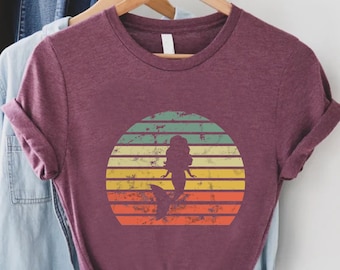Retro Mermaid Shirt Women,Vintage Mermaid Shirt,Mermaid Lover Gift,Cute Mermaid Tee,Girls Mermaid Shirt,Mermaid Birthday Party,Mermaid Tee