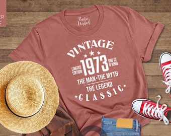 Vintage 1973 Birthday T-shirt, 50th Birthday Gift For Men, Retro 1973 Birthday Shirt, 50th Birthday Shirt, 50th Birthday Shirt Men