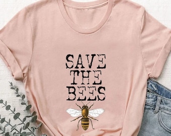 Save the Bees Tshirt,Bee Tee,World Bee Day Shirt,Honeybee Shirt,Gift for Beekeeper,Earth Day T shirt,Honeybee Graphic Shirt,Bee Lover Tee