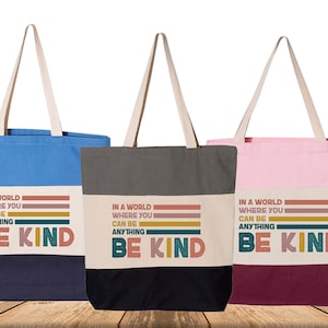 Be Kind Tote Bag, Kindness Tote Bag,Human Rights Awareness Gift,Reusable Bag Gift For Activist,Motivational Gift Bags,Inspirational Tote Bag