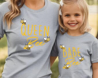 Queen Bee Mom T-Shirt, Mama and Baby Matching Shirts, Mothers Day Shirt, Queen Shirt, Mother's Day Gift, Cute Mom Shirts, Mama and Me Tees