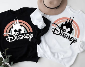 Disneyland Sweatshirt, Disneyworld Sweatshirt, Disney Retro Rainbow Castle Sweatshirt, Disney Trip Shirt, Disney Vacation Outfit