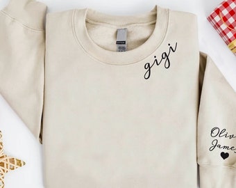 Custom Gigi Sweatshirt, Cute Grandma Sweatshirt, Personalized Gigi Gift