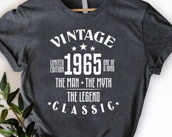 60th Birthday Gift Shirt For Men - Classic 1965 Retro Design Customizable T-Shirt - View #4