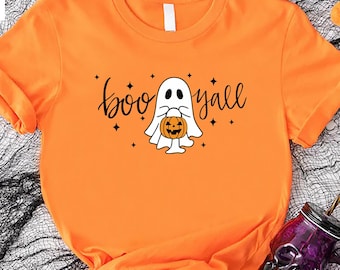Boo Y'all T shirt, Halloween Ghost Boo Tshirt, Womens Halloween Shirt, Family Halloween Gift Shirt, Spooky Ghost Halloween Matching Tees
