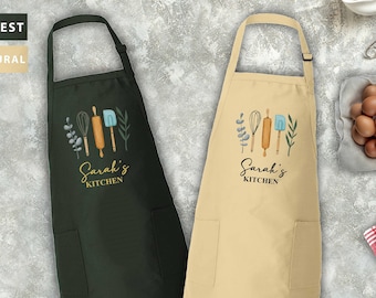 Customized Apron for Women, Personalized Baking Gifts, Baker Apron, Funny Apron For Women and Man, Cookie Baker Gift, Custom Kitchen Apron