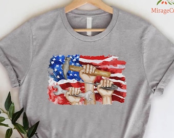Labor Day Shirt Men, USA Flag Labor Day T Shirt, Laborer Shirt, Workers Day Shirt, Social Worker Tee, Happy Labor Day, Mechanic Laborer Tee