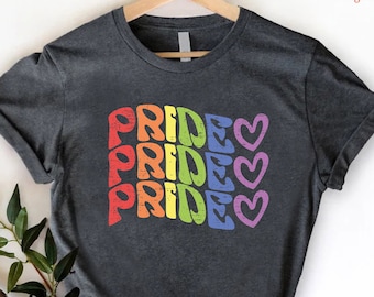 Rainbow Pride Tee, Pride Parade Shirt, Retro LGBTQ Pride Shirt, Gay Pride T-Shirt, LGBTQ Gift Shirt, Gay Pride Shirt, Social Justice Shirt,