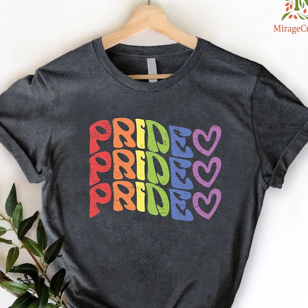 Rainbow Pride Tee, Pride Parade Shirt, Retro LGBTQ Pride Shirt, Gay Pride T-Shirt, LGBTQ Gift Shirt, Gay Pride Shirt, Social Justice Shirt,